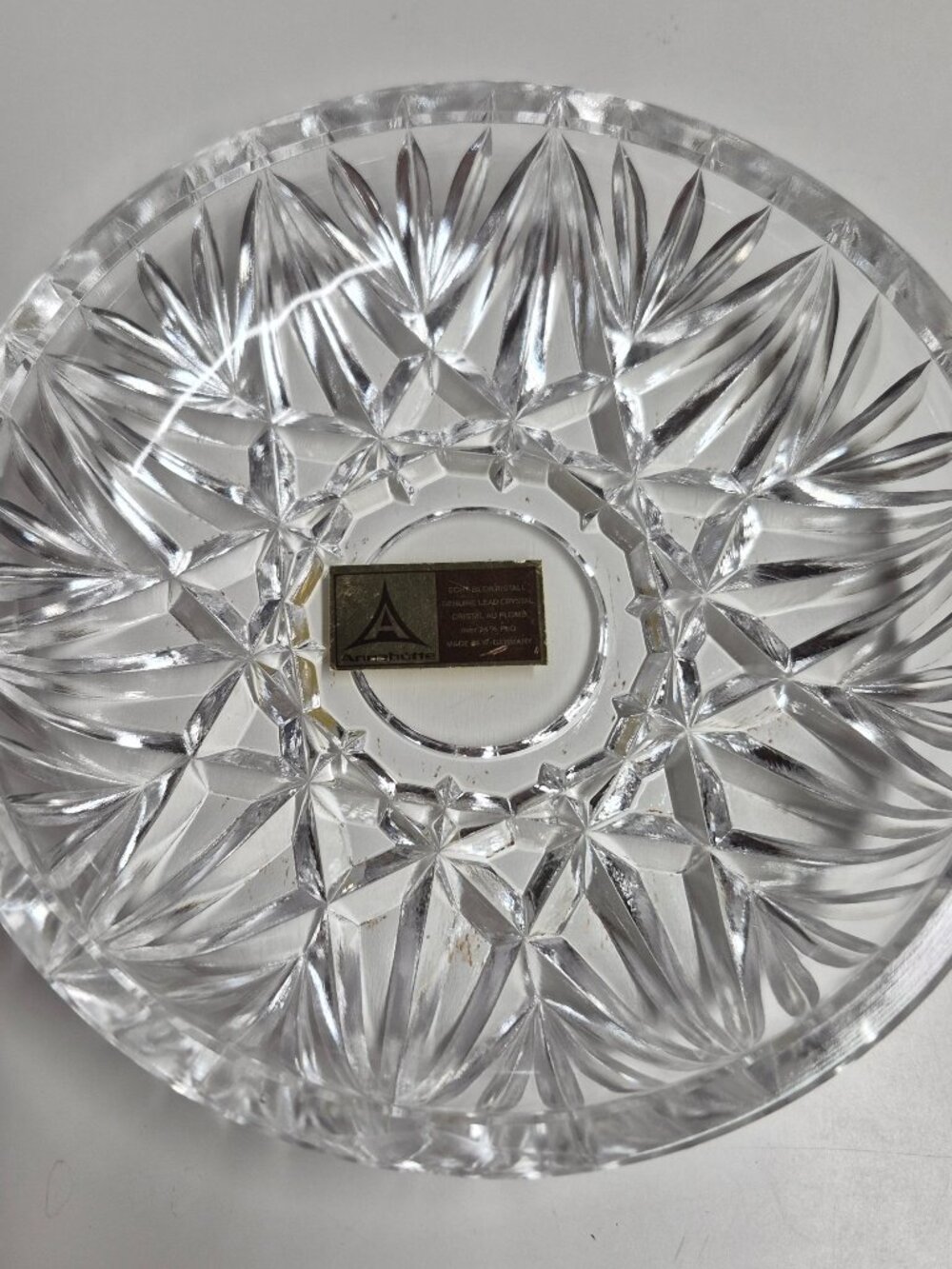 Vintage Annahütte 24% Lead Crystal Bowl Germany